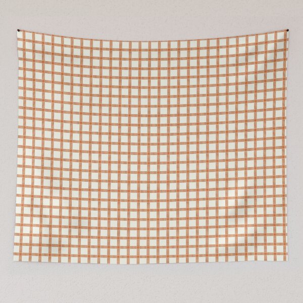 Item preview, Retro Burnt Orange Woven Grid Geometric Plaid Pattern designed and sold by Sappi1004.