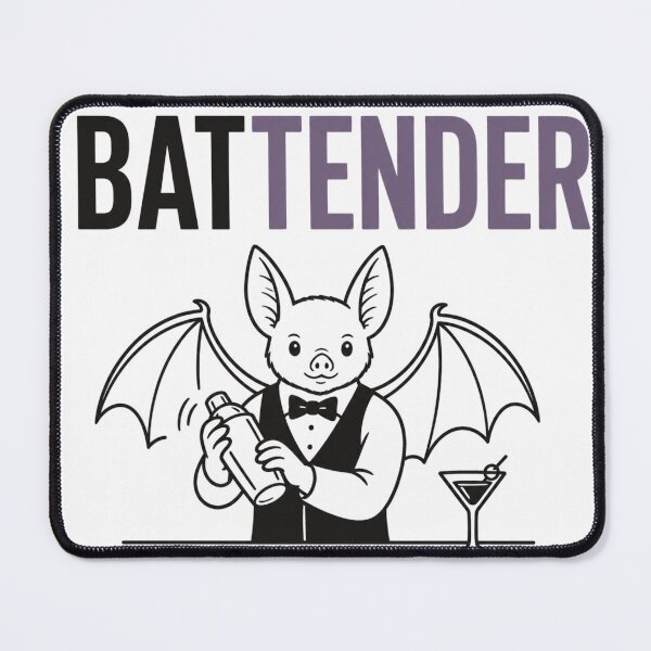 Item preview, Bat Bartender Funny Animal Pun designed and sold by NicramR.