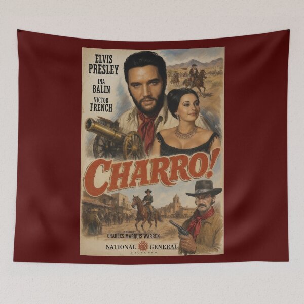 Item preview, Elvis Presley Charro 1969 Vintage Western Movie Poster designed and sold by ElvisVintagePosters.
