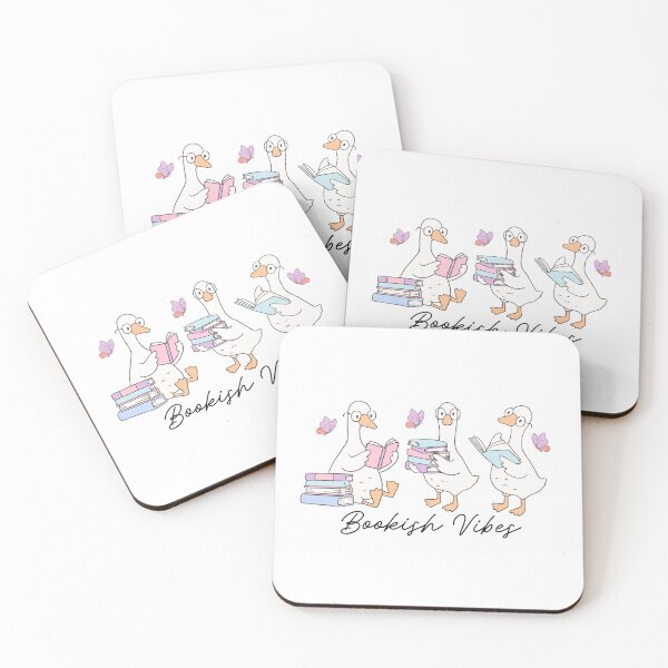 Item preview, Cute kawaii goose, reading books in nature designed and sold by BritishDelights.
