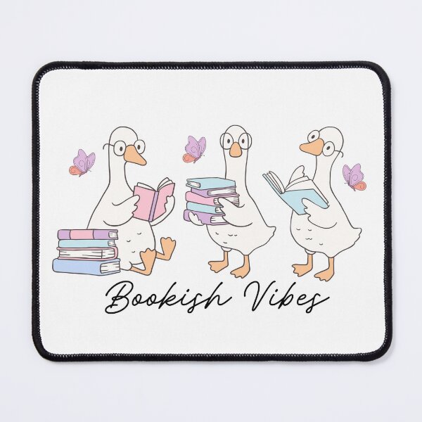 Item preview, Cute kawaii goose, reading books in nature designed and sold by BritishDelights.