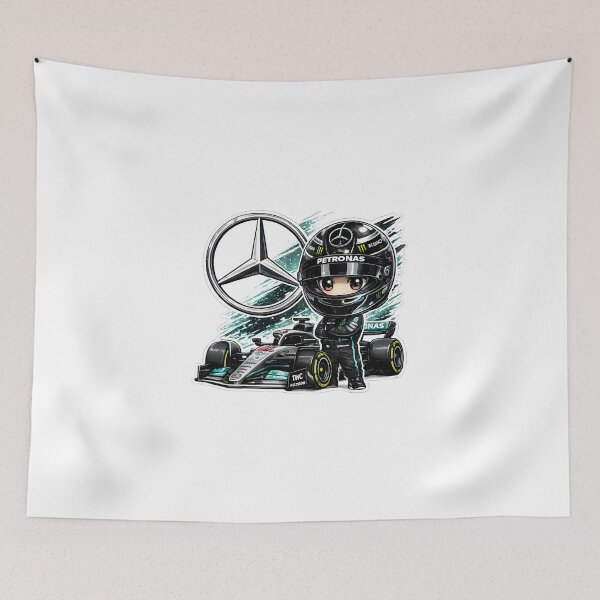 Item preview, Mercedes Chibi Formula Racing Driver Sticker designed and sold by KawaiiOrbit.