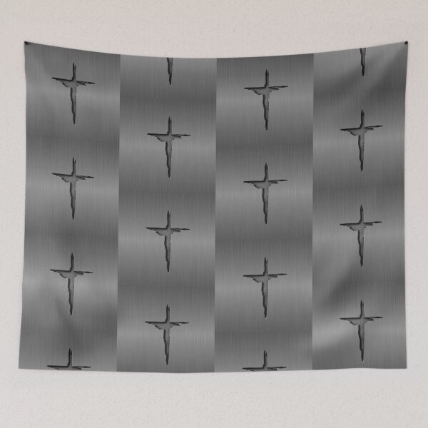 Item preview, Modern Black Metallic Etched Cross designed and sold by TackyTime.