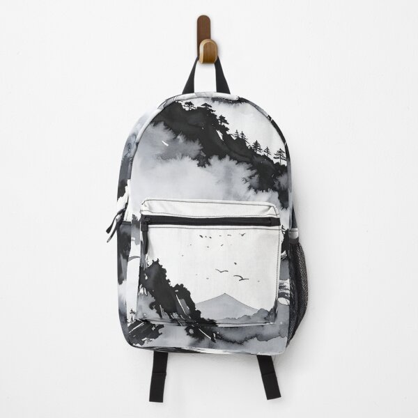 Item preview, Misty Japanese Mountains Ink Wash Landscape designed and sold by BetweenForms.