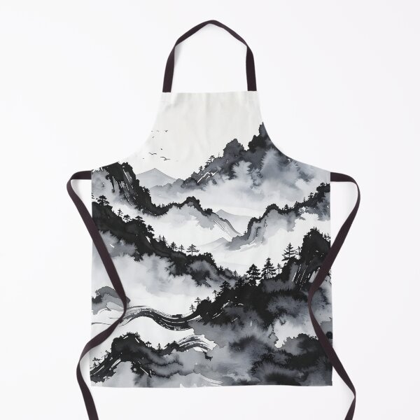 Item preview, Misty Japanese Mountains Ink Wash Landscape designed and sold by BetweenForms.