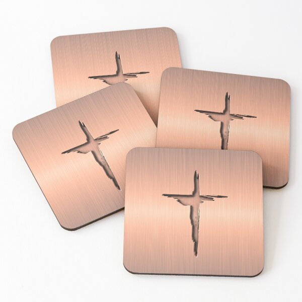 Item preview, Modern Pink Metallic Etched Cross designed and sold by TackyTime.