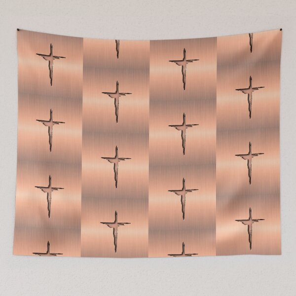 Item preview, Modern Pink Metallic Etched Cross designed and sold by TackyTime.