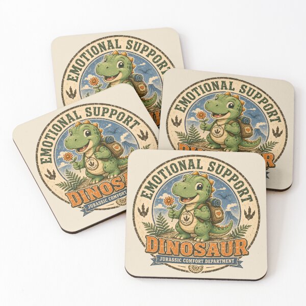 Item preview, Emotional Support Dinosaur | Cute Baby Dino Jurassic Comfort Department | Vintage Fossil Mascot Gift for Dinosaur Lovers designed and sold by  MAD's Recreation Studio.