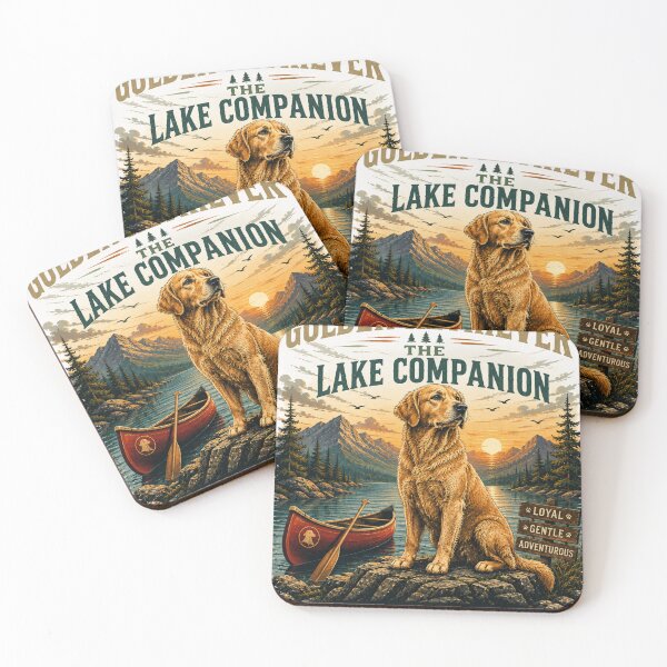 Item preview, Golden Retriever The Lake Companion Vintage Outdoor Adventure Retro Nature T-Shirt designed and sold by TeeVibeHaus.