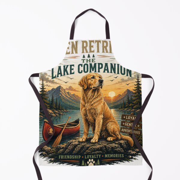 Item preview, Golden Retriever The Lake Companion Vintage Outdoor Adventure Retro Nature T-Shirt designed and sold by TeeVibeHaus.