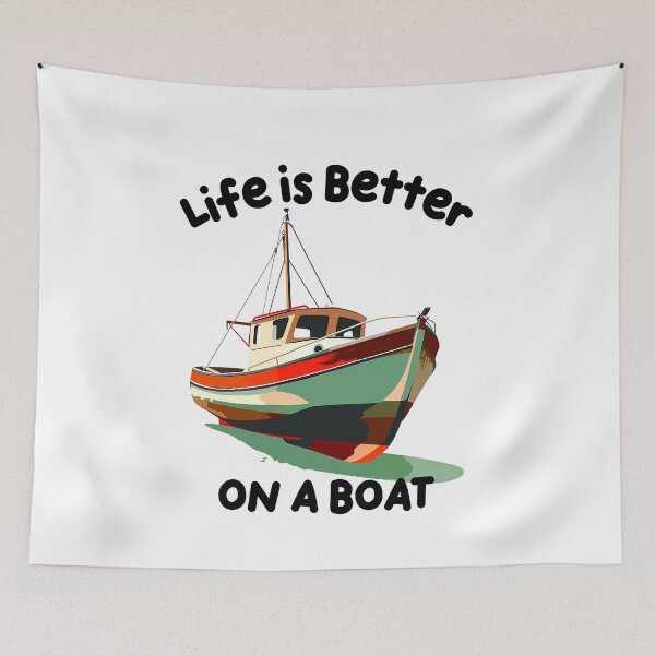 Item preview, Life Is Better On A Boat – Vintage Boat Lovers Sailing Design designed and sold by DragonPrint.