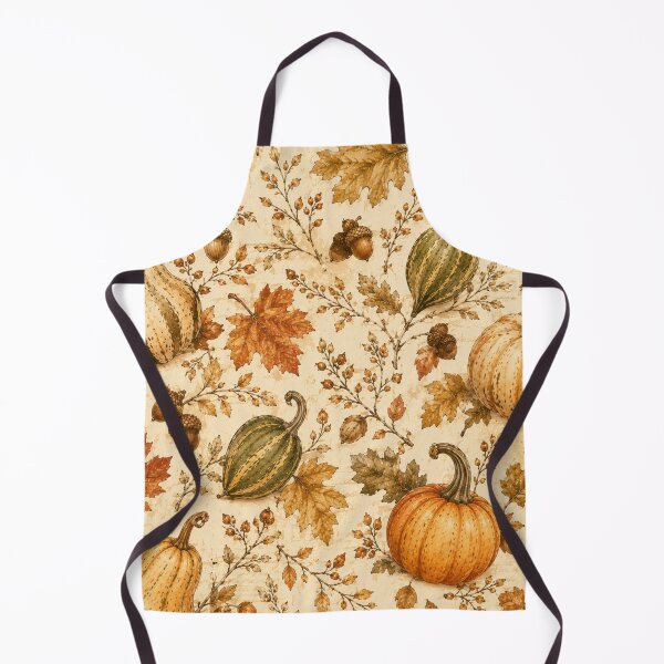 Item preview, Vintage Autumn Pumpkin Pattern | Rustic Fall Leaves & Acorns Seamless Botanical Design designed and sold by DreamPixelPrint.
