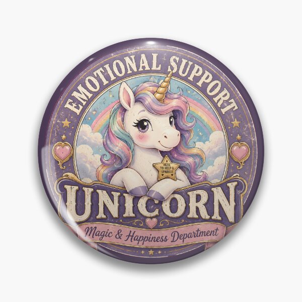 Item preview, Emotional Support Unicorn | Cute Rainbow Unicorn Magic & Happiness Department | Vintage Fantasy Comfort Mascot Gift designed and sold by  MAD's Recreation Studio.