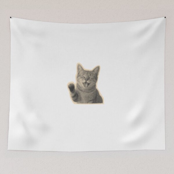 Item preview, Retro Waving Cat Halftone Graphic designed and sold by NOUURRRR.