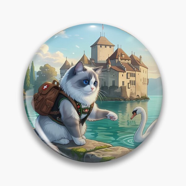Item preview, Chateau de Chillon Swiss Ragdoll Badge: Pure Elegance designed and sold by MossyAndPearl.