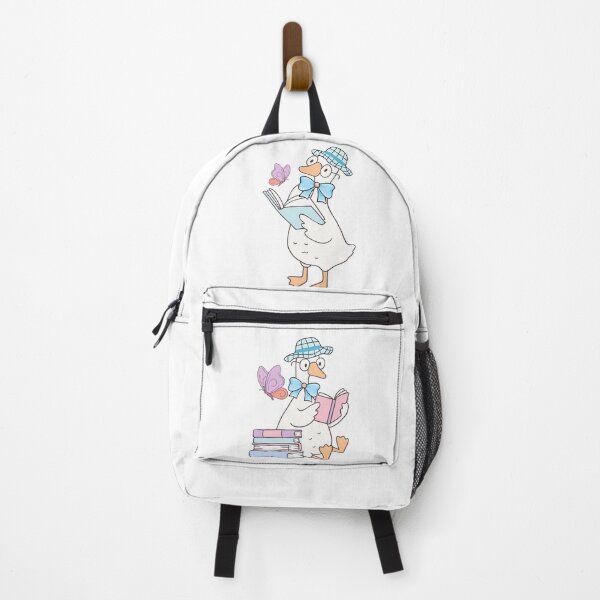 Item preview, Cute kawaii goose, reading books in nature designed and sold by BritishDelights.