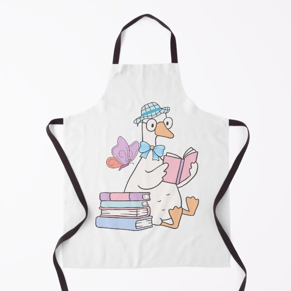 Item preview, Cute kawaii goose, reading books in nature designed and sold by BritishDelights.