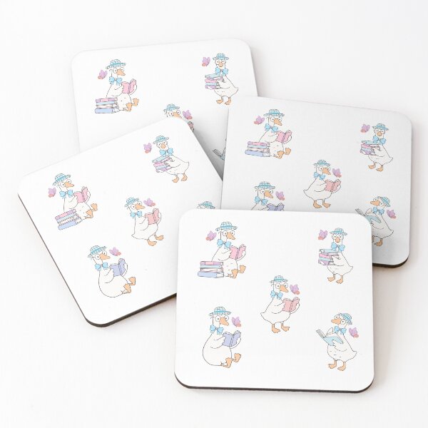 Item preview, Cute kawaii goose, reading books in nature designed and sold by BritishDelights.