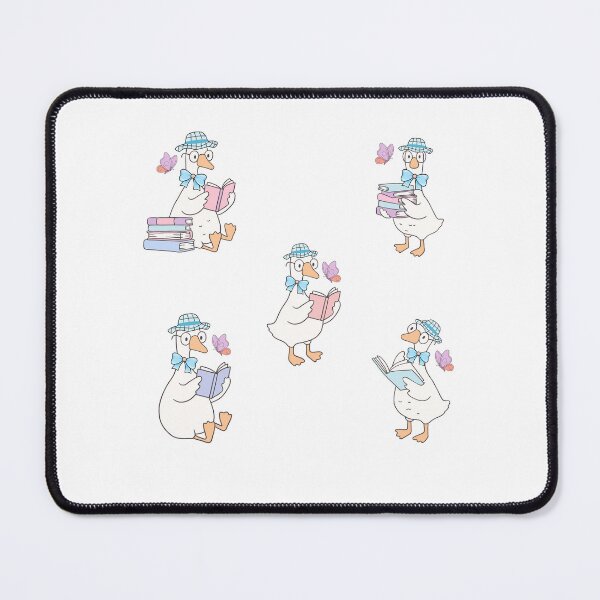 Item preview, Cute kawaii goose, reading books in nature designed and sold by Britishdelights.