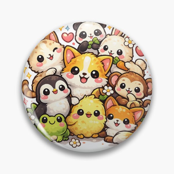 Item preview, ​Cute Kawaii Baby Animals Party Illustration designed and sold by CreativeADB7.