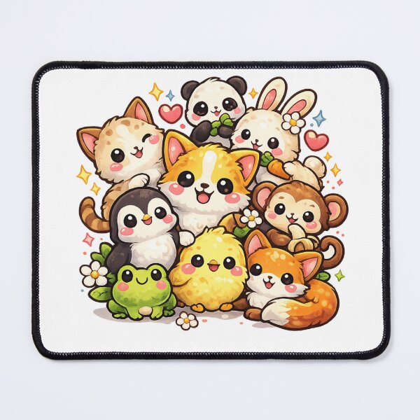 Item preview, Cute Kawaii Baby Animals Party Illustration designed and sold by CreativeADB7.