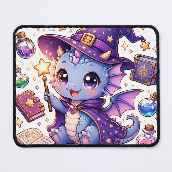 Item preview, Baby Dragon Wizard Sticker | Cute Kawaii Magic Dragon designed and sold by Sidra digital art 8277237.