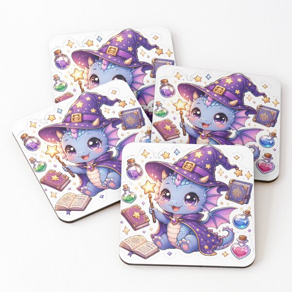 Item preview, Baby Dragon Wizard Sticker | Cute Kawaii Magic Dragon  designed and sold by Sidra digital art 8277237.