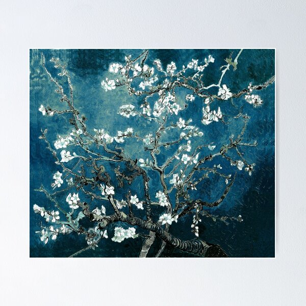 Item preview, Van Gogh Almond Blossom Dark Teal designed and sold by PureVintageLove.
