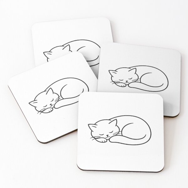 Item preview, Sleeping Cat Minimal Line Art | Cozy Kitty Design designed and sold by Tee Visions.