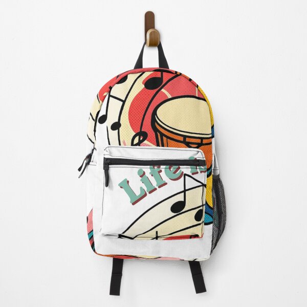 Item preview, Life Is A Song Vintage Bongo Drums Music Notes Pop Art designed and sold by Alexacarmen.