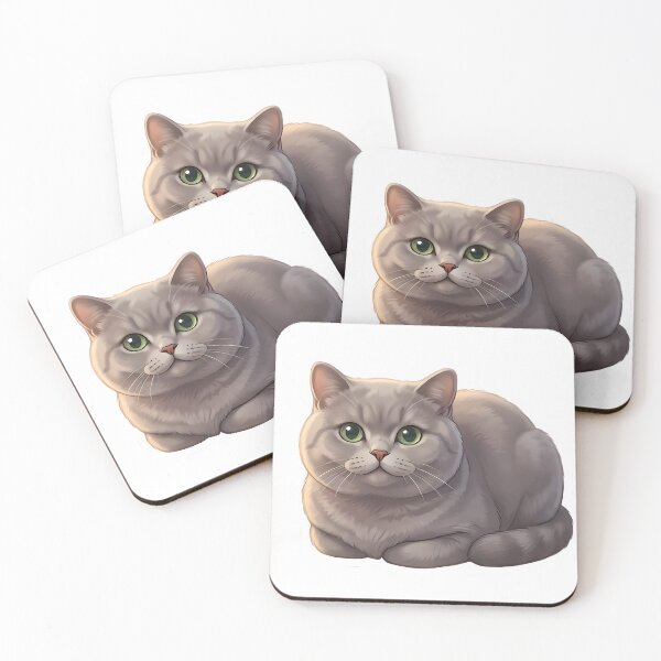 Item preview, Fluffy Gray Cat Resting Peacefully designed and sold by Linework Studio.