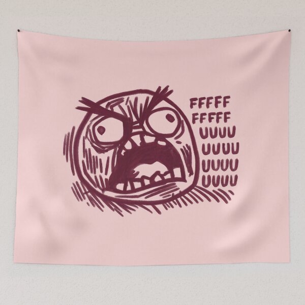 Item preview, FFFFFUUUU Rage Face Retro Vintage Meme | Classic Rage Comic Reaction | Funny Internet Meme Sticker designed and sold by StickyDelights.