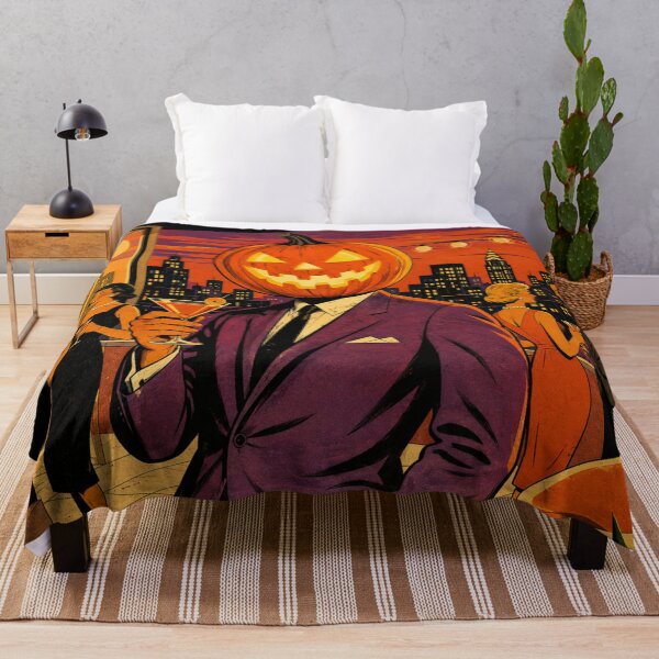 Item preview, Headless Horseman Rooftop Socialite - Mid-Century Halloween Art designed and sold by TheHorsemanRidesAgain.