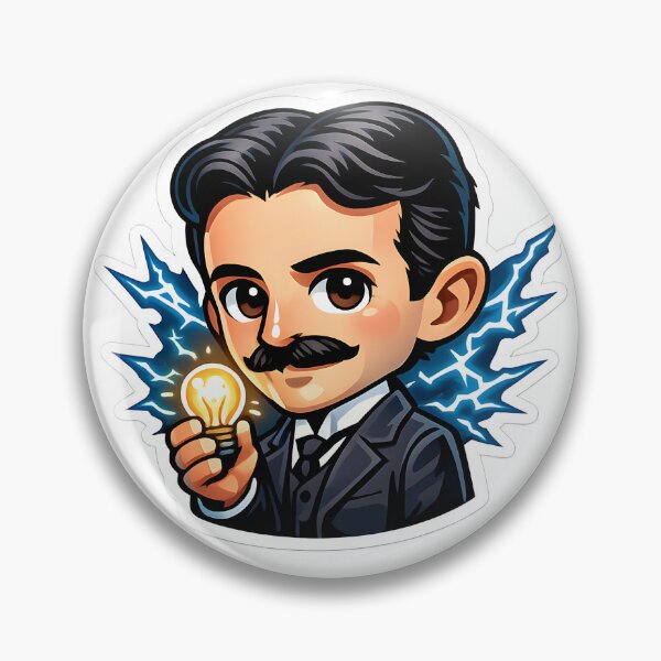 Item preview, Nikola Tesla Cute Inventor Cartoon Sticker designed and sold by KawaiiOrbit.