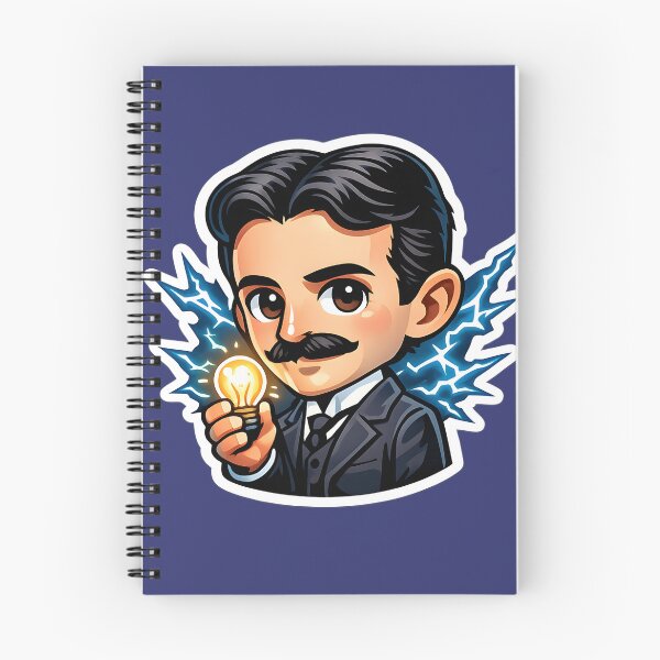Item preview, Nikola Tesla Cute Inventor Cartoon Sticker designed and sold by KawaiiOrbit.
