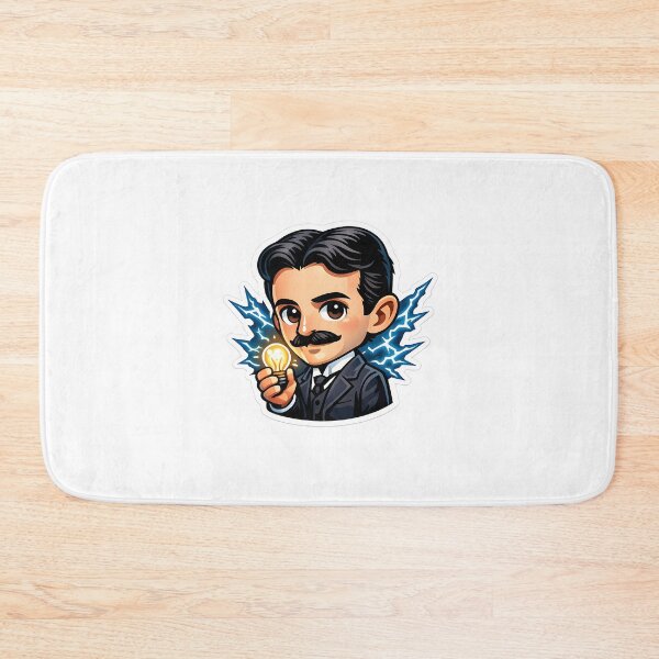 Item preview, Nikola Tesla Cute Inventor Cartoon Sticker designed and sold by KawaiiOrbit.