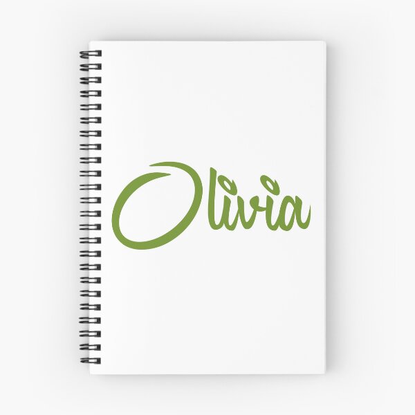 Aperçu de l'œuvre Olivia, prénom vert, typographie cursive minimaliste créée et vendue par EchoPrint Co..