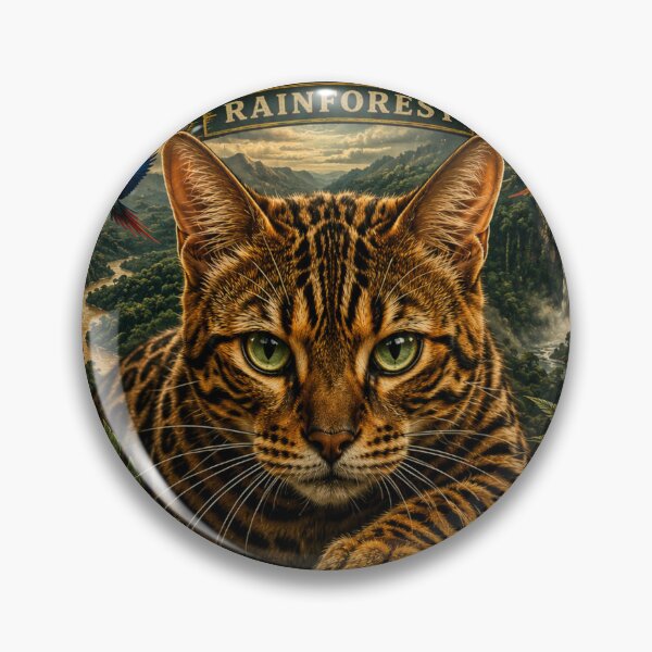 Item preview, Amazon Rainforest Bengal Cat  Vintage Jungle Adventure  Adventure Cats™ Retro Travel T-Shirt designed and sold by TeeVibeHaus.