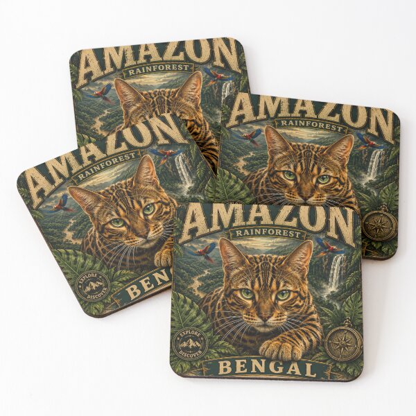 Item preview, Amazon Rainforest Bengal Cat  Vintage Jungle Adventure  Adventure Cats™ Retro Travel T-Shirt designed and sold by TeeVibeHaus.