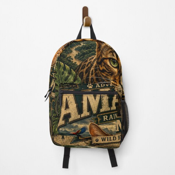 Item preview, Amazon Rainforest Bengal Cat Vintage Jungle Adventure Adventure Cats™ Retro Travel T-Shirt designed and sold by TeeVibeHaus.