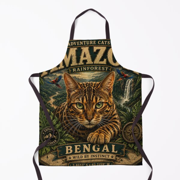 Item preview, Amazon Rainforest Bengal Cat Vintage Jungle Adventure Adventure Cats™ Retro Travel T-Shirt designed and sold by TeeVibeHaus.