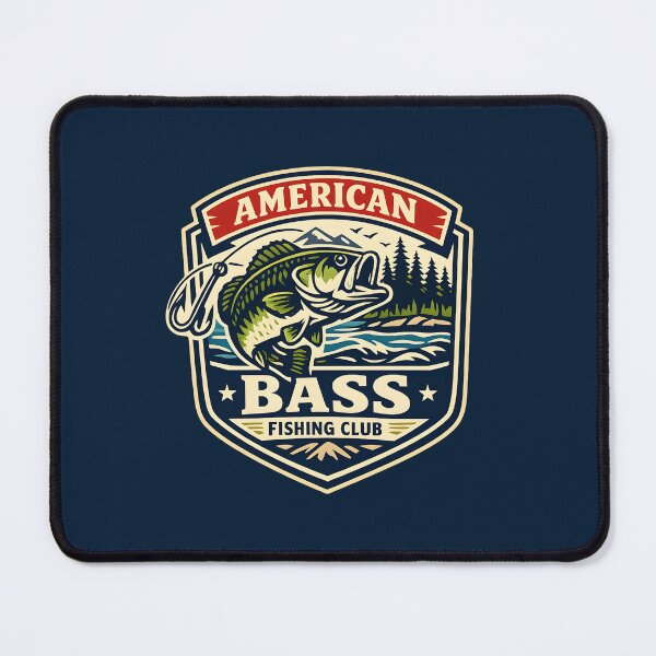 Item preview, Vintage American Bass Fishing Club Retro Emblem Outdoor Adventure designed and sold by Artycom.