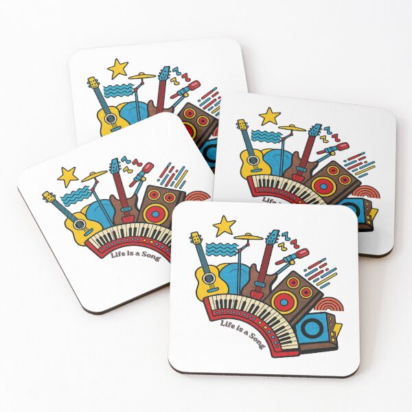Item preview, Life Is A Song Retro Musical Instruments Pop Art Band Graphic designed and sold by Alexacarmen.