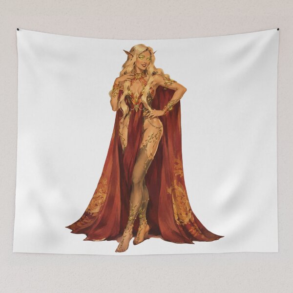 Item preview, Fantasy Elf Queen Pin Up | Original Vintage Dark Fantasy Retro Art designed and sold by Cosplayvintage.