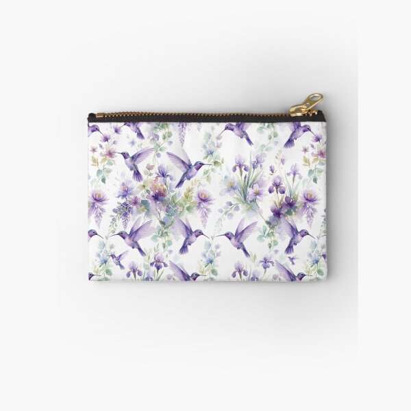 Item preview, Purple Hummingbirds & Wisteria Floral Pattern designed and sold by FawnFeatherCo.