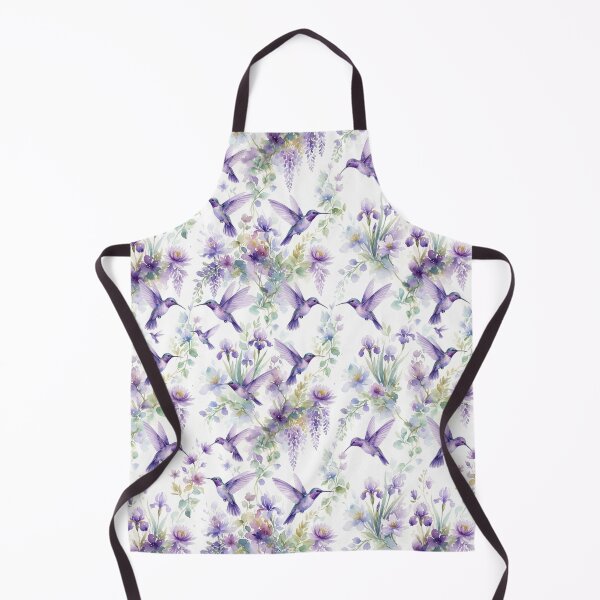 Item preview, Purple Hummingbirds & Wisteria Floral Pattern designed and sold by FawnFeatherCo.