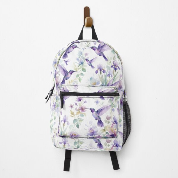 Item preview, Purple Hummingbirds & Wisteria Floral Pattern designed and sold by FawnFeatherCo.