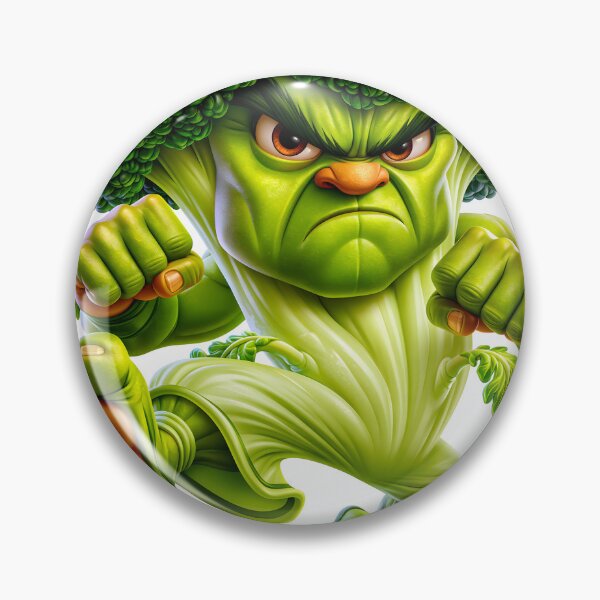 Item preview, Broccoli Character in Action Pose with Anger designed and sold by Artessie.