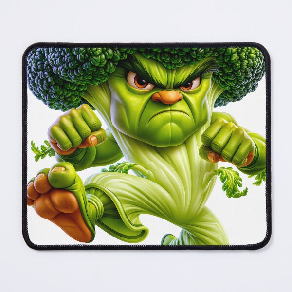 Item preview, Broccoli Character in Action Pose with Anger designed and sold by Artessie.