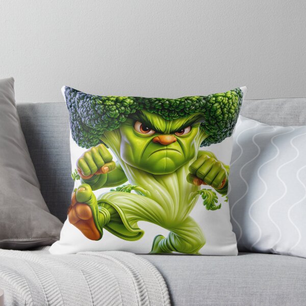 Item preview, Broccoli Character in Action Pose with Anger designed and sold by Artessie.